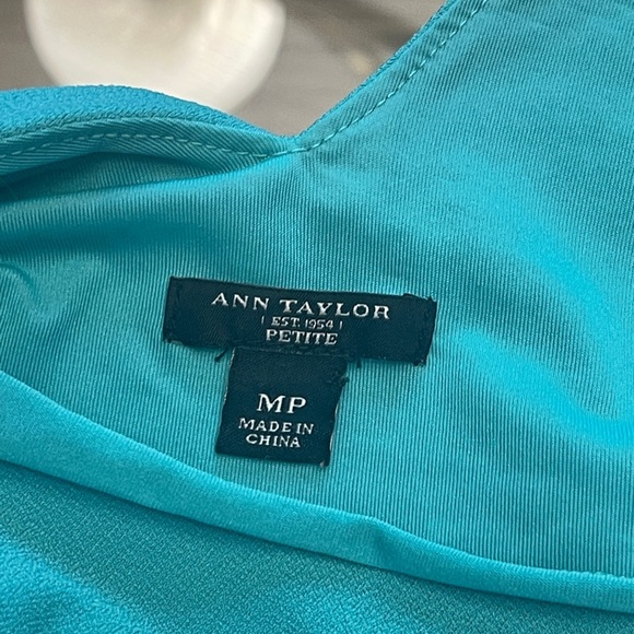 Ann Taylor Teal Drape Neck Blouse - Picture 4 of 7